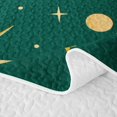 thumbnail image 5 of Manfei Vintage Sun Moon Stars Bed Spread Queen,Boho Astrology Theme Queen Coverlet Set,Green,Black Reversible,3pcs,1 Quilt and 2 Pillowcases, 5 of 7