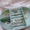 thumbnail image 4 of Small Jewelry Boxes Organizer Travel Jewelry Storage for Rings Earrings Necklaces Bracelets Plastic (Blue 1pc), 4 of 5