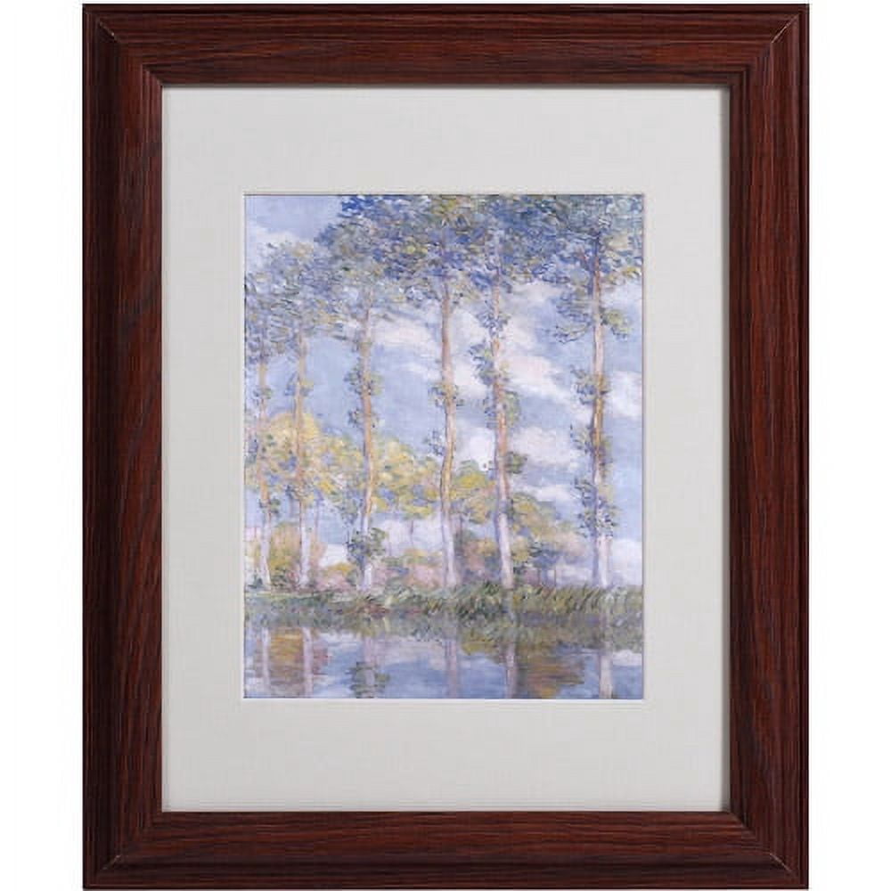 Trademark Fine Art "The Poplars" Matted Framed Canvas Art by Claude Monet