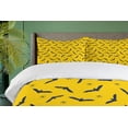thumbnail image 4 of Ambesonne Halloween Duvet Cover Set, Bat and Spider Patterns, 2-Calking, Night Blue and Orange, 4 of 7