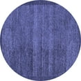 thumbnail image 1 of Ahgly Company Machine Washable Indoor Round Abstract Blue Modern Area Rugs, 4' Round, 1 of 4