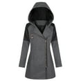 thumbnail image 1 of Fridja Womens Winter Warm Outwear Floral Solid Hooded Pockets Vintage Oversize Splicing Coats, 1 of 9