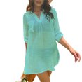 thumbnail image 1 of Minnieouse Camisa de vestir de playa Suelta Moda Color sólido Cubrir Cuello alto Transpirable Blusa de manga larga Accesorios Ropa diaria Ropa, zapatos y accesorios Miscelánea Azul cielo/M Minnieouse AP011500-08, 1 of 6