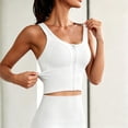 thumbnail image 6 of Women's Yoga Sports Longline Bra Front Zip-Up Wide Straps Workout Bra Supportive Cross Back Running Underwear S-3XL, 6 of 6