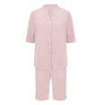 thumbnail image 6 of Baberdicy Women's Linen Shirt & Pants Set - Casual Long Sleeve Top with Pocket Trousers Pink 3Xl, Womens Daily Casual Solid Long Sleeve Shirt Tops Pockets Pants Shirt Trousers Set, 6 of 9