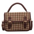 thumbnail image 1 of Bolso bandolera de pata de gallo de lana de PU para mujer Bolso pequeño de mensajero (marrón) Likrtyny multifunción de oficina, 1 of 9
