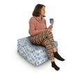 thumbnail image 2 of Tulip Rectangle Pouf, Different Size Tiled Tulips Illustration with Explicit Motley Lines Design Print, Under Desk Foot Stool for Living Room Office Ottoman with Cover, 25", Blue, by Ambesonne, 2 of 4