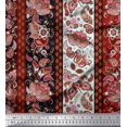 thumbnail image 1 of Soimoi polyester Crepe Fabric Stripe & Paisley Fabric Prints By Yard 42 Inch Wide, 1 of 3