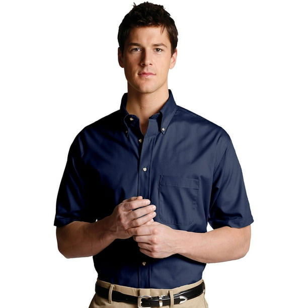 Edwards Garment Men's Big And Tall Button Down Short Sleeve Poplin