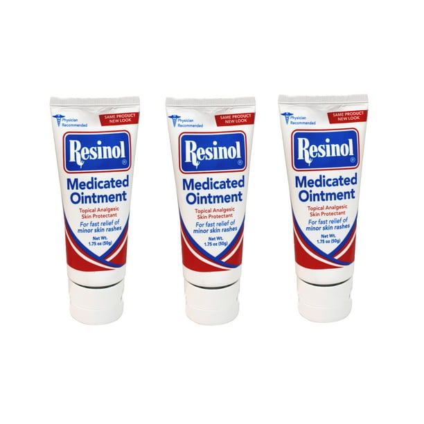 3 Pack of Resinol Medicated Ointment 1.75 oz Tube