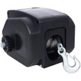 thumbnail image 4 of 12V Reversible Electric Winch With Galvanized Wire Rope For Boats Up To 5000 Lbs Black Plastic Casing Portable Remote, 4 of 13