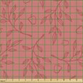 thumbnail image 2 of Botanical Upholstery Fabric by the Yard, Pastel Spring Love Art of Apple and Leafy Tree Branches in Outline Style, Decorative Fabric for DIY and Home Accents, Dark Coral Coral by Ambesonne, 2 of 5