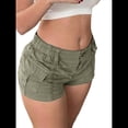 thumbnail image 3 of Pantalones Cortos Cargo para Mujer, Elásticos, Ajustados, Estilo Y2K, para Ropa Urbana Harajuku Verde XXL, 3 of 5