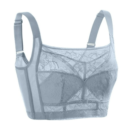 Yyeselk Women s Bra Comfy Sexy Lace Full Coverage Wireless Bras No Underwire Adjustable Strap Everyday Bra Push Up Lightly Lined Bralettes Light Blue XXXL