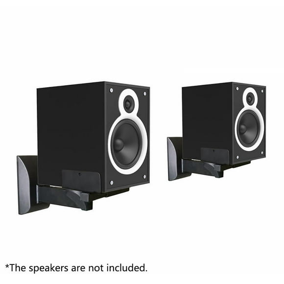 PrimeCables Universal Sound Bar Speaker Bracket for Wall Mount, Set of 2, Side Clamp with Tilt and Swivel, Black