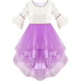 thumbnail image 1 of Girls Dress White And Purple Hi-Lo Party Dancing Pageant 10 Years, 1 of 5
