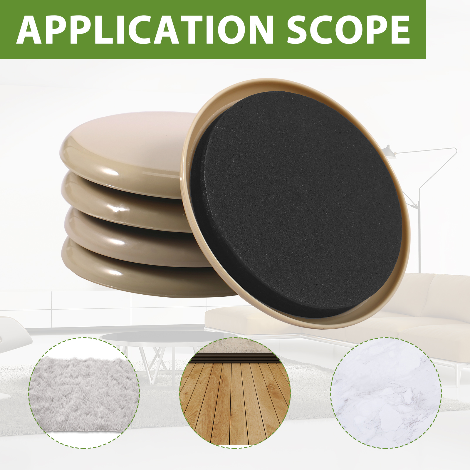 32Pcs Furniture Sliders for Carpet 3.5inch Round Furniture Sliders Reusable Heavy Furniture Movers Move Your Furniture Easy Furniture Moving Pads for Kitchen Appliances Furniture