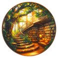 thumbnail image 4 of Enchanted Library Treehouse Wooden Jigsaw Puzzle - 200+ Unique Animal Shaped Pieces, 11.41x11.41 Inch, 5A Difficulty, Artistic Home Decor for Adults & Family, 4 of 7