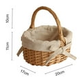 thumbnail image 2 of Cheers.US Wicker Rattan Flower Basket, Wedding Flower Girl Baskets, Willow Handwoven Basket with Handles, Woven Eggs Candy Basket for Home Garden Decor, 2 of 9