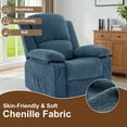 thumbnail image 6 of YSICK 360°Swivel Rocker Recliner Chair with Heat & Massage, Chenille Manual Recliner for Adults with Side Pockets for Living Room,Blue, 6 of 6