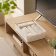 thumbnail image 4 of Contenedores de plástico apilables con asas, 3 tamaños, blancos, para organizar cocina, armario, baño, cajón y vestidor., 4 of 7