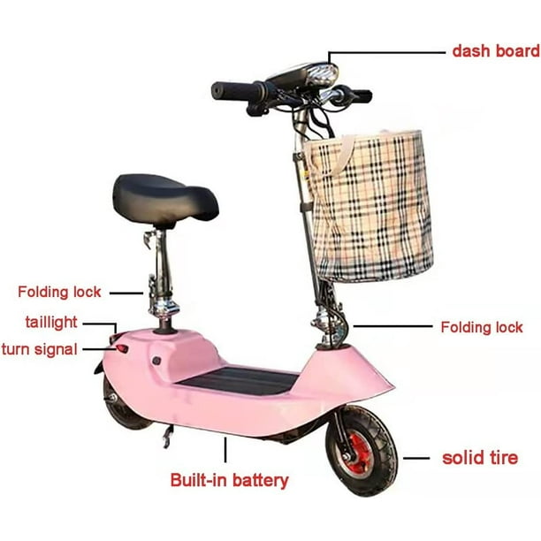 Pink electric scooter with seat discount