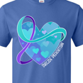 thumbnail image 4 of Inktastic Suicide Prevention Awareness Purple and Teal Heart Ribbon T-Shirt, 4 of 5