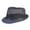 Navy Blue, variant on Soumake Men Fedora Wide Brim Mesh Spring Summer Pure Color Low-profile Sunshade Hat for Outdoor
