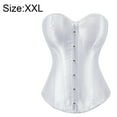 thumbnail image 2 of Corsé hasta cintura deshuesada Cincher Bustier Top Túnica sexy con botones delanteros - Blanco, 2 of 6