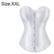 thumbnail image 2 of Corsé hasta cintura deshuesada Cincher Bustier Top Túnica sexy con botones delanteros - Blanco, 2 of 6