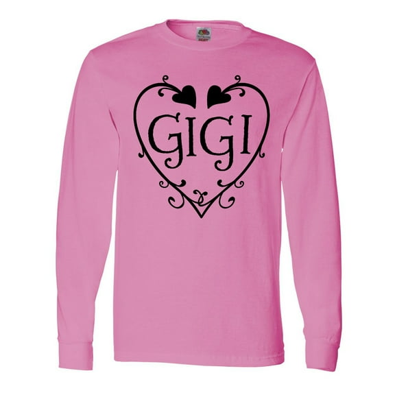 Inktastic Gigi with Hearts and Swirls Long Sleeve T-Shirt