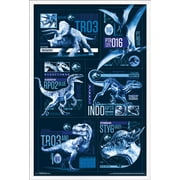 Jurassic World: Fallen Kingdom - Grid Wall Poster, 22.375" x 34", Framed
