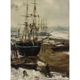 thumbnail image 2 of James Abbott McNeill Whistler 11x14 Black Ornate Wood Framed Double Matted Museum Art Print Titled: The Thames in Ice (1860), 2 of 5