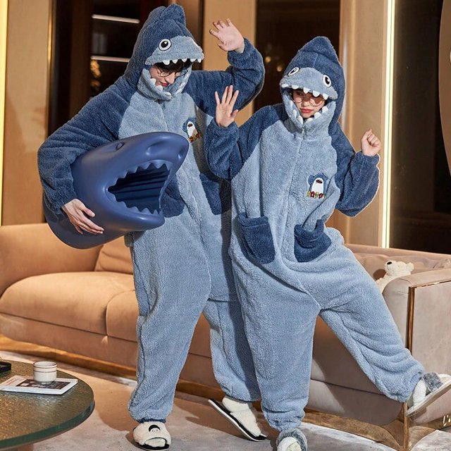 Kigurumis-ropa de dormir de canguro para hombre y mujer, pijama grueso para parejas, ropa de noche para el hogar de dibujos animados, Invierno