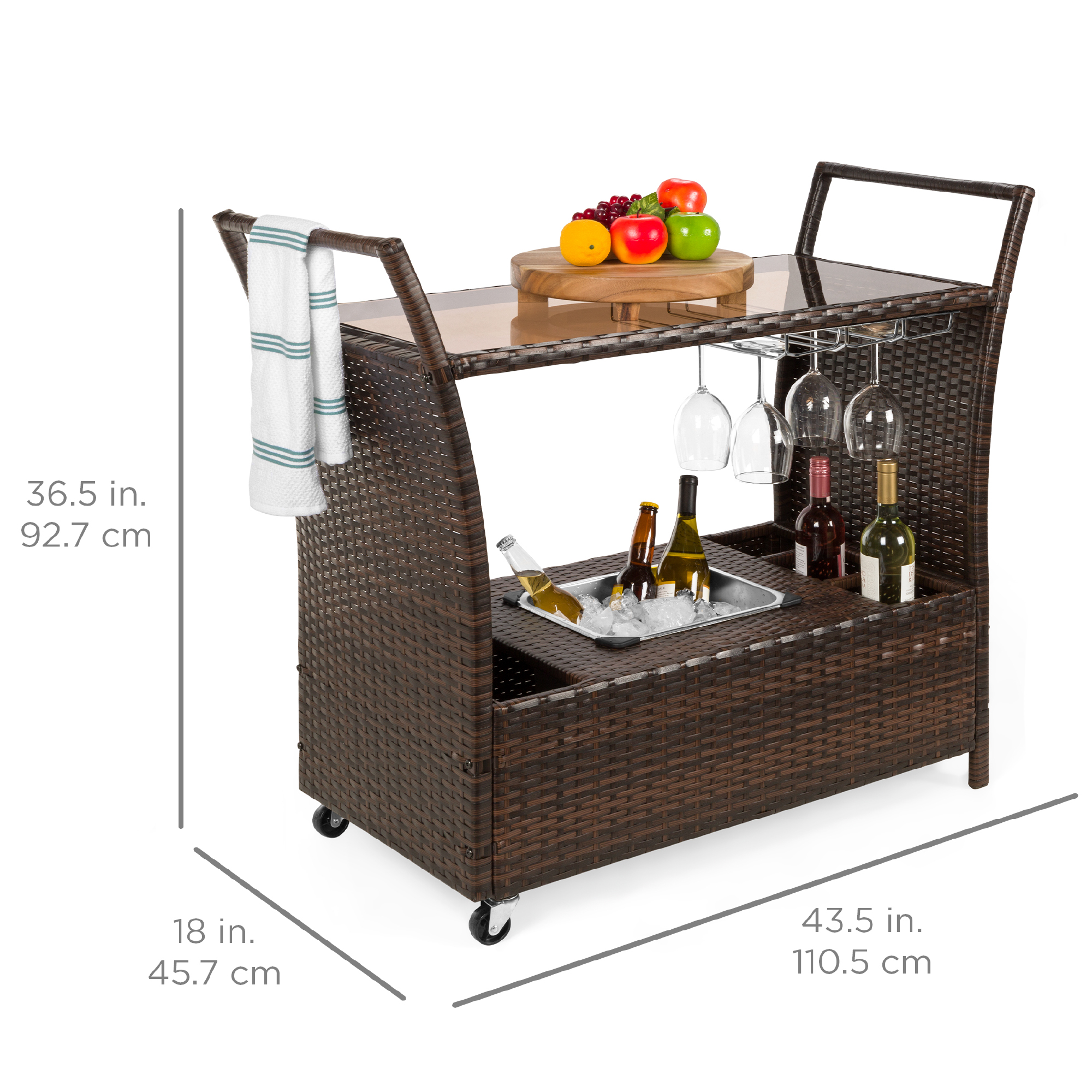 bar cart with ice chest