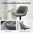 thumbnail image 4 of Modern Bar Stool Set of 2, Counter Height Barstools with Padded Back and Metal Footrest, Adjustable Velvet Swive Barstools for Kitchen Island, Home, Bar, Dining Room and Restaurant, Dark Gray, 4 of 9