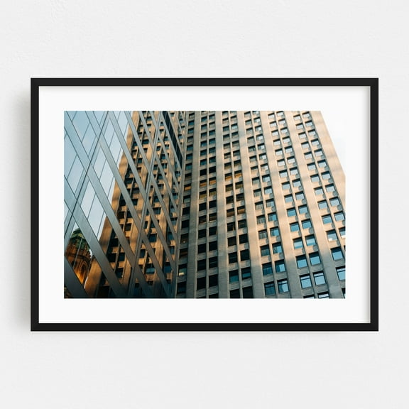 Fidi Architectural 01 - Manhattan New York Photography Architecture City Modern Art Geometric Black Framed Wall Art Print 12 x 18 inches