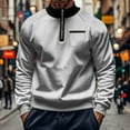 thumbnail image 2 of ShomPort Men's Long Sleeve SweatShirts Pullover Quarter Zip Casual Mock Neck Sportswear Trendy Tops with Pocket, 2 of 8
