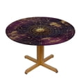 thumbnail image 3 of PIKWEEK Fitted Round Tablecloth Astrological Star Map,Planetary Zodiac Constellations Dark Purple Table Cover,Elastic Edged Table Cloth Fits Round Tables, 3 of 7