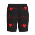 thumbnail image 3 of Picia Cardiogram and Heart Pajama Shorts for Men, Men's Pajama Bottoms, Sleepwear,Short Pajama Pants-3X-Large, 3 of 9
