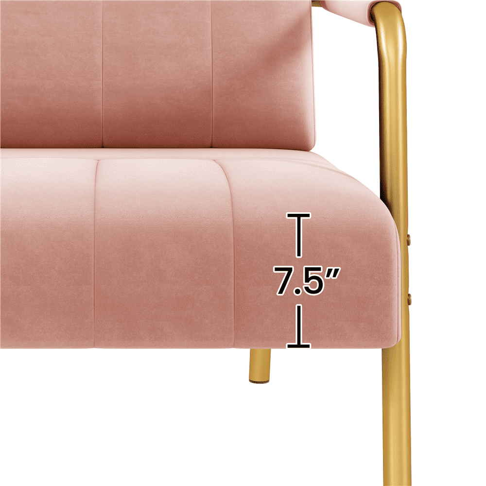 Yaheetech 56 6 W Modern Upholstered Sofa Couch with 2 Pillows Pink