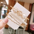 thumbnail image 3 of SPRING PARK 3Pcs/Set Women Faux Pearl Beads Fashion Gold Alloy Hair Clips Hair Pin Barrettes, 3 of 6