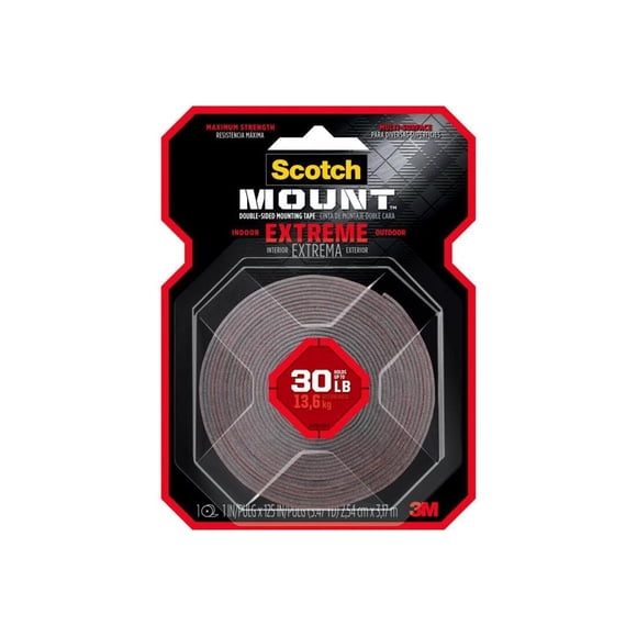 Cinta Adhesiva 3M Scotch Mount 2.54 cm x 3.17 m Negra