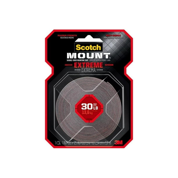 Cinta Adhesiva 3M Scotch Mount 2.54 cm x 3.17 m Negra