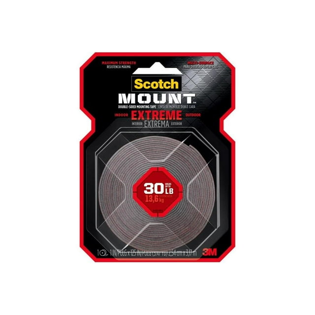 Cinta Adhesiva 3M Scotch Mount 2.54 cm x 3.17 m Negra