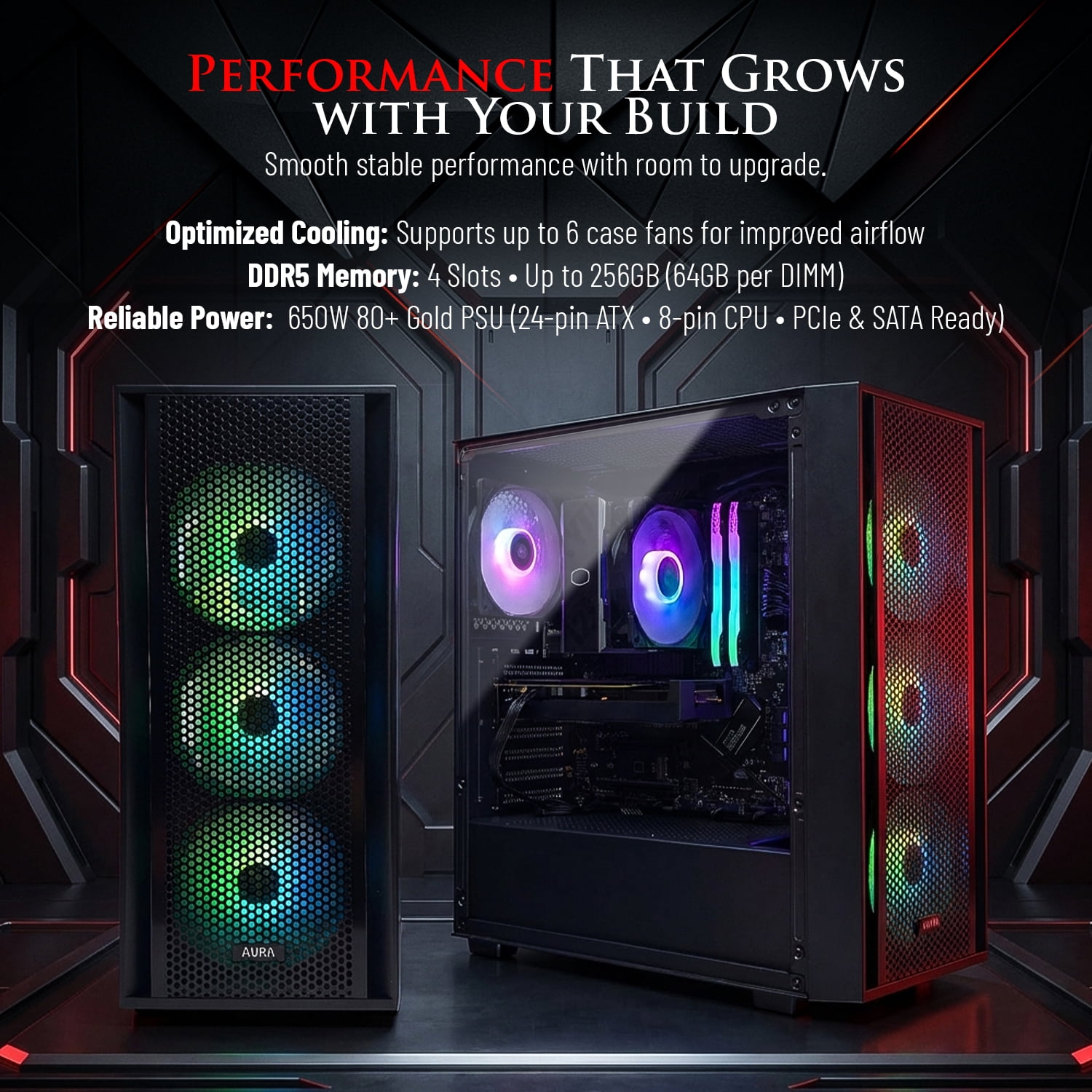 Hachiman PC Ronin Gaming PC, AMD Ryzen 5 9600X, NVIDIA GeForce RTX 5060 8GB, 32GB DDR5 6400MHz RGB, 1TB Gen4 NVMe SSD, Wi-Fi 6, Windows 11 Home, Desktop Computer