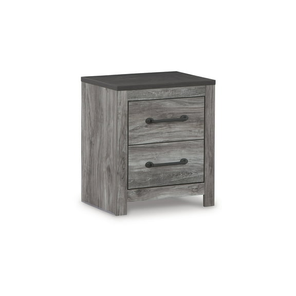 Signature Design by Ashley Contemporary Bronyan 2 Drawer Nightstand, Dark Gray