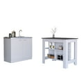 thumbnail image 2 of Phoenix 2 Piece Kitchen Set, Cala Kitchen Island + Napoles Utility Sink, White /Onyx, 2 of 6