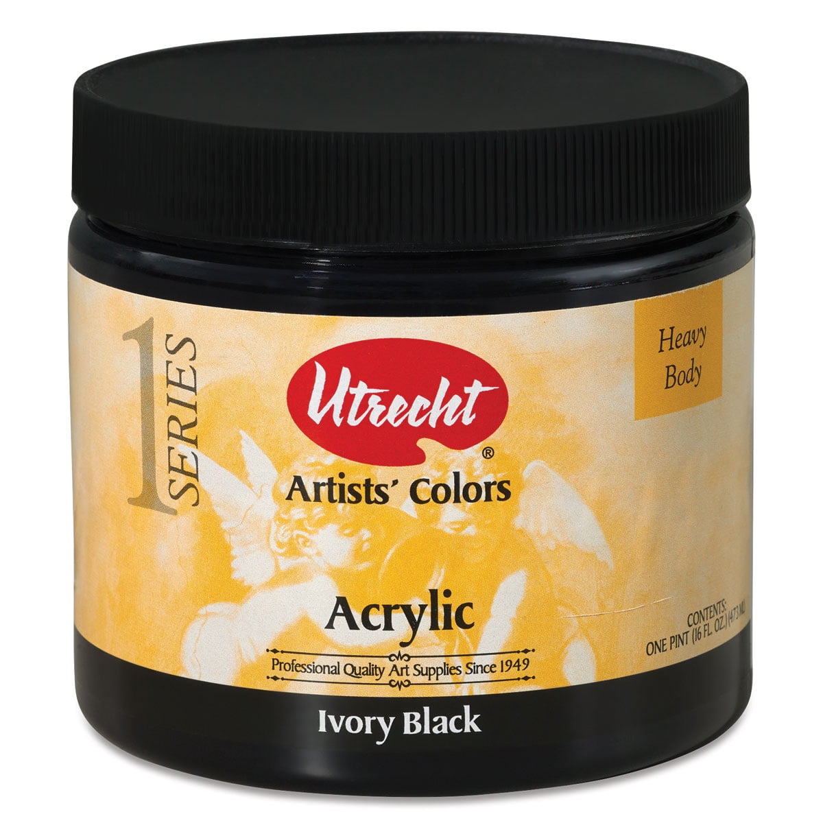 Utrecht Artists' Acrylic Paint - Ivory Black, Pint