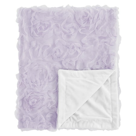 UPC: 0846480078456 | Purple Floral Rose Security Baby Blanket by Sweet Jojo Designs